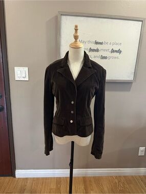 Tailored Dark Brown Corduroy Blazer Jacket